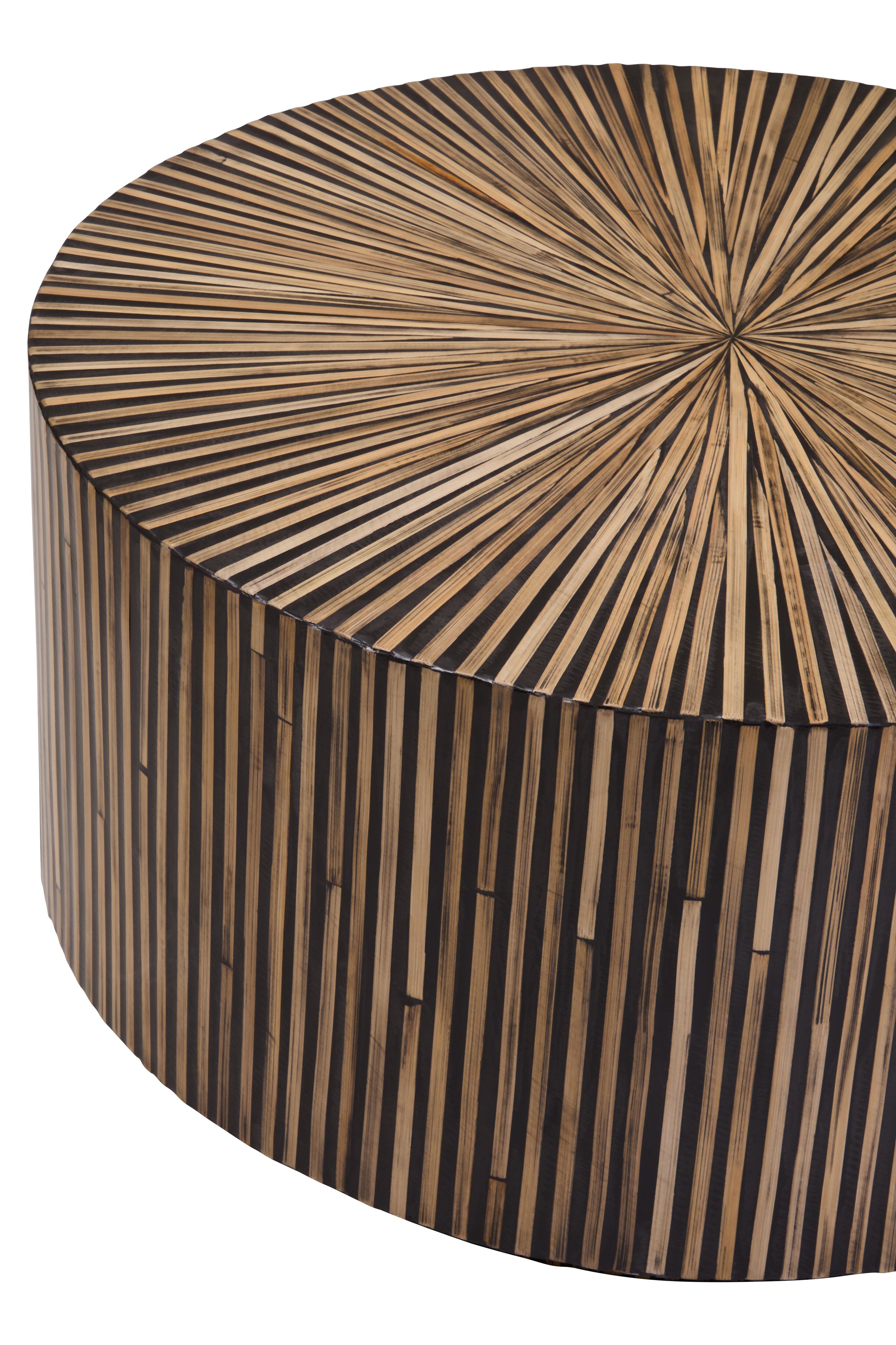 Antibes Bamboo Inlay Round Coffee Table